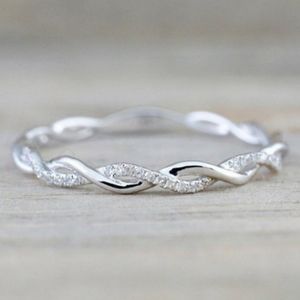 NEW 925 STERLING SILVER TWISTED ETERNITY BAND RING